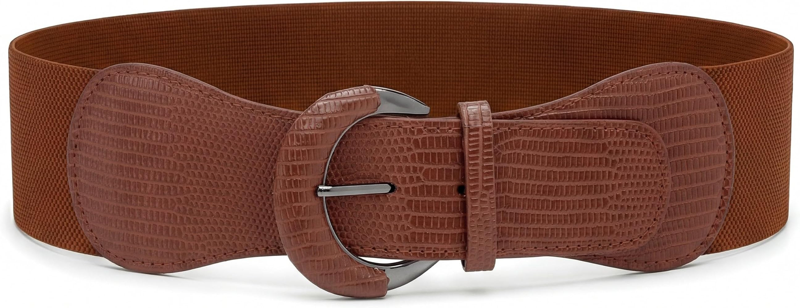 BlackButterfly Wide PU Elastic Stretch Thick Buckle Waist Belt | Amazon (US)
