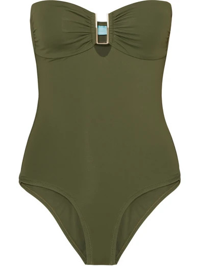 Melissa Odabash - Argentina Bandeau Swimsuit - Army green | NET-A-PORTER (UK & EU)