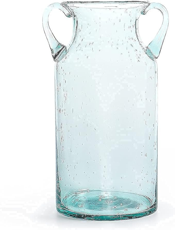MDLUU Decorative Glass Vase 11" Tall, Bubble Air Flower Vase with Handles, Handblown Jug Vase for... | Amazon (US)