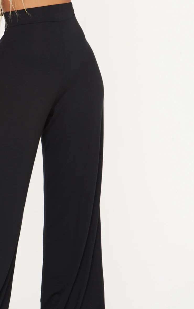 Shape Black Jersey Wide Leg Pants | PrettyLittleThing US