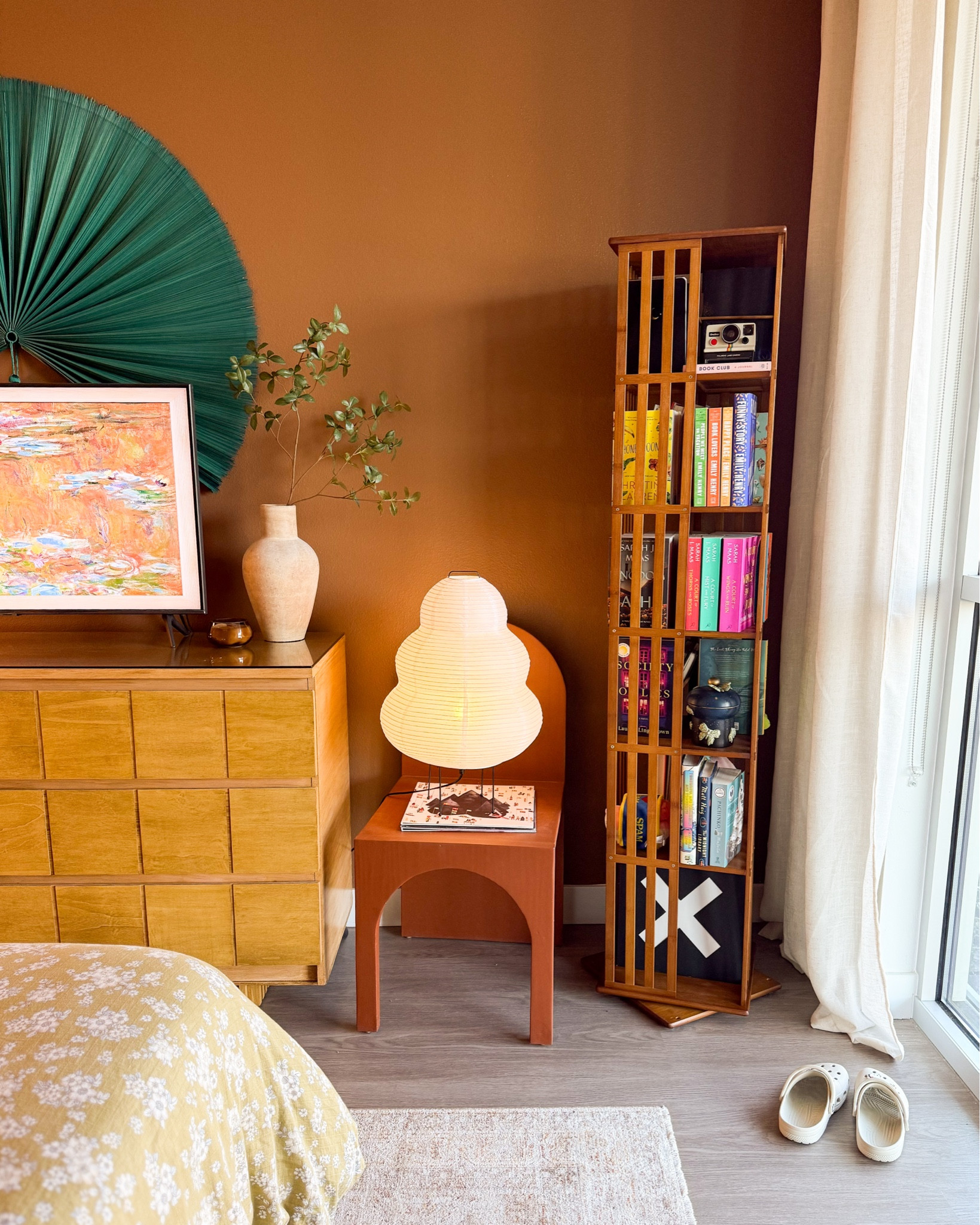 My cozy corner complete with a rotating bookshelf and rice paper lantern to set the vibe 😌 

#LTKHome