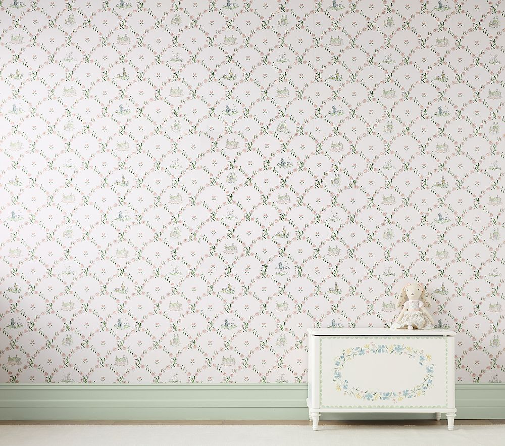 Riley Sheehey Floral Scallop Wallpaper | Pottery Barn Kids