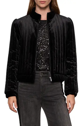 Sanctuary Quilted Velvet Jacket in Black at Nordstrom Rack, Size X-Small | Nordstrom Rack