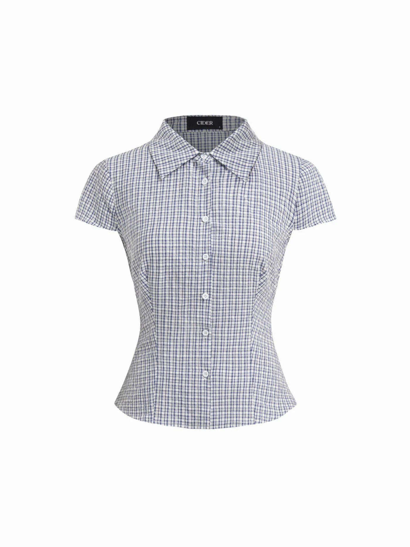 100% Cotton Tartan Short Sleeve Blouse | Cider