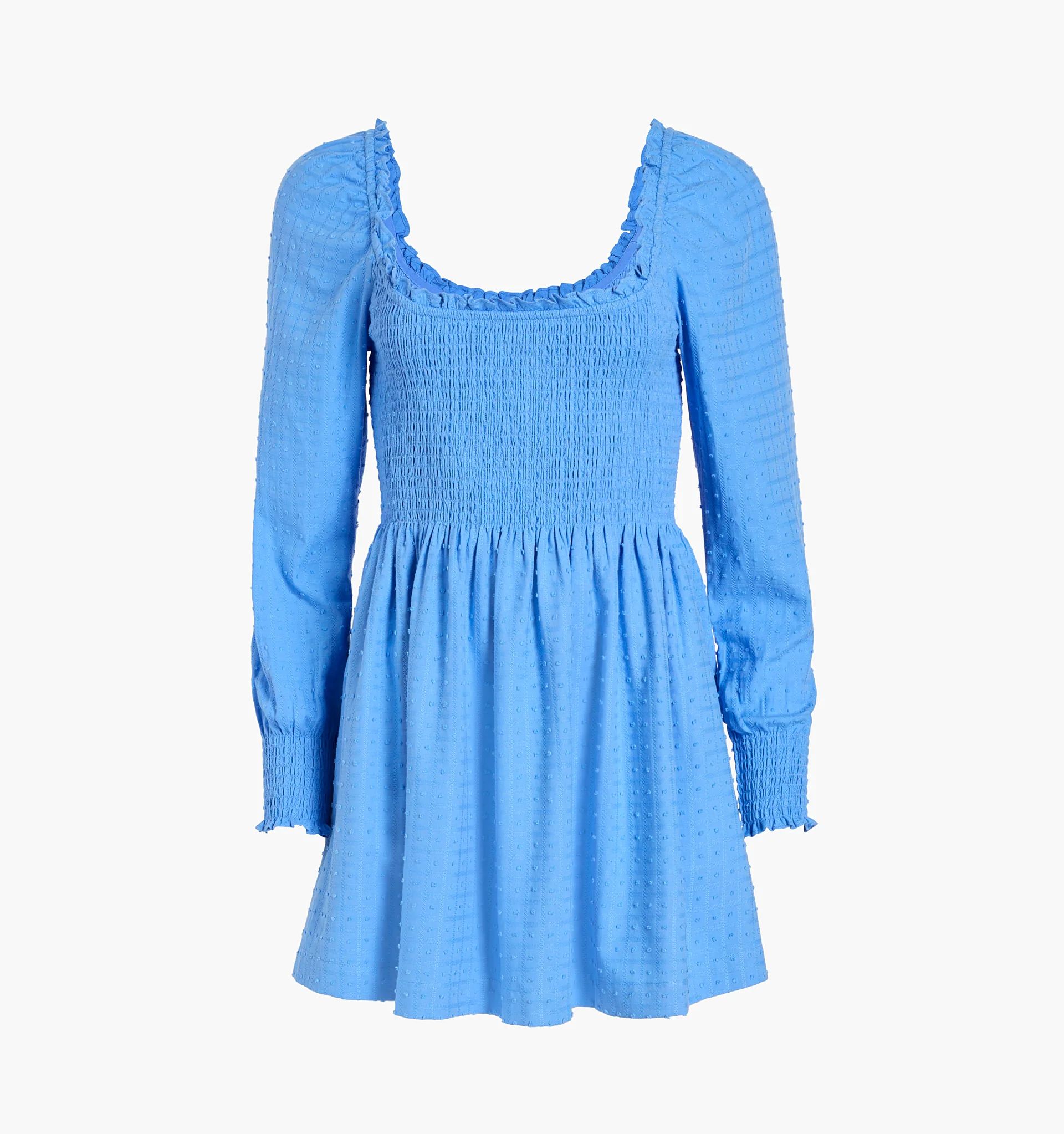The Norah Nap Dress - Hydrangea Blue Textured Clip Dot | Hill House Home