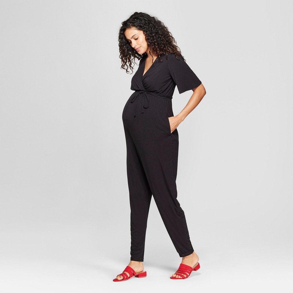 Maternity Knit Crossover Belted Jumpsuit - Isabel Maternity by Ingrid & Isabel™ | Target