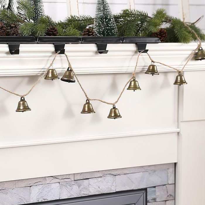 Christmas Decorations -Bells Christmas Garland-Rustic Bells Garland Banner for Christmas Tree Man... | Amazon (US)