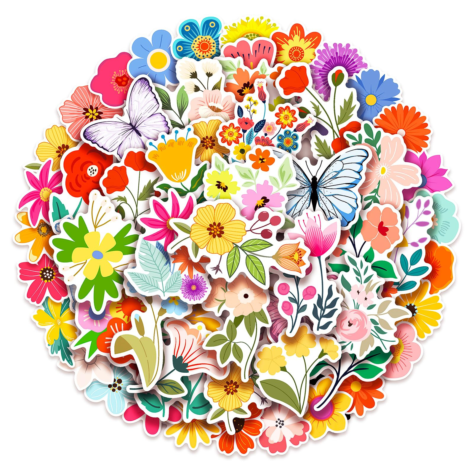 100 Pack Flower Stickers, Flower Party Favors, Birthday Decorations Gifts | Amazon (US)