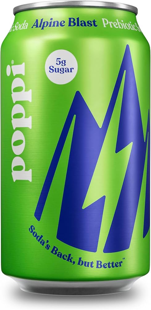 Poppi Sparkling Prebiotic Soda Beverage with Apple Cider Vinegar, Seltzer Water and Fruit Juice, Alpine Blast Flavor, 12 Fl Oz, Pack of 12, Packaging May Vary | Amazon (US)
