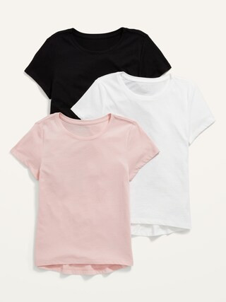 Softest Short-Sleeve Solid T-Shirt 3-Pack for Girls | Old Navy (US)