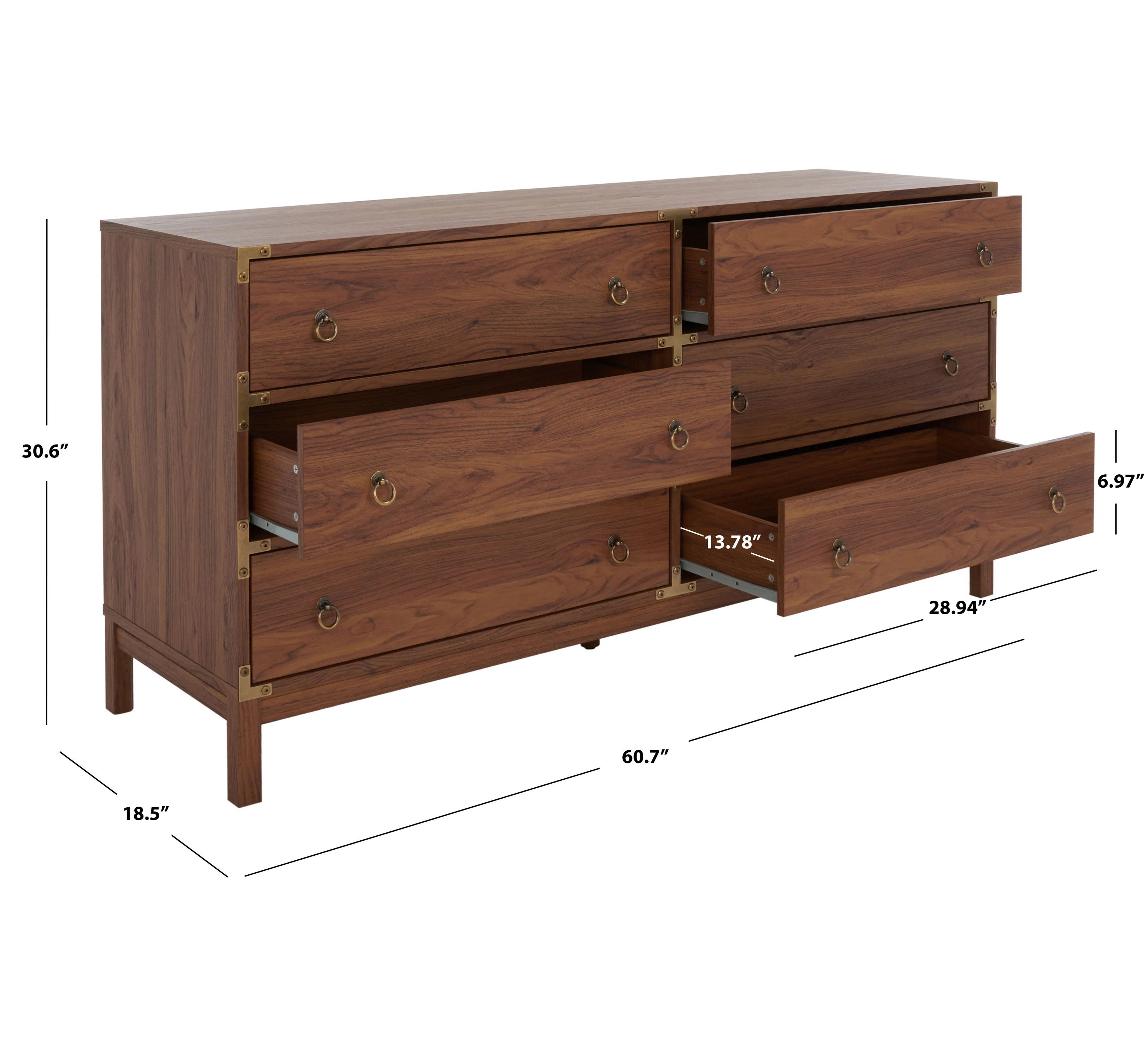 Akyah 60.7'' W 6 - Drawer Dresser | Wayfair North America