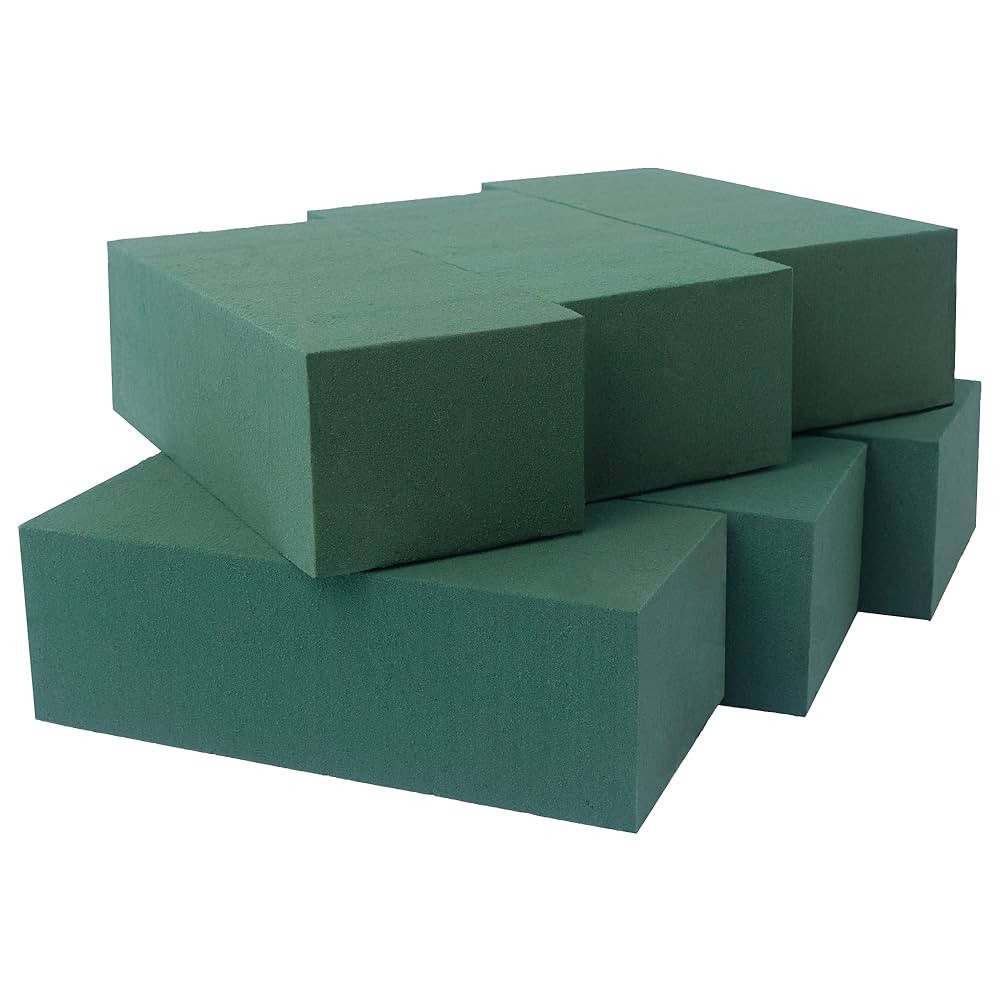 Pack of 6, Dry and Wet Floral Foam Blocks for Fresh and Artificial Flowers, Each (7.8” L x 3.5... | Amazon (US)