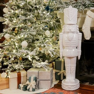 Fraser Hill Farm 4-Ft Nutcracker Soldier in Glossy White - Bed Bath & Beyond - 43111060 | Bed Bath & Beyond