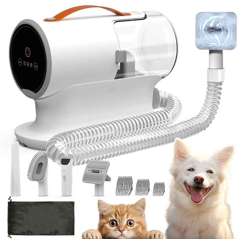 AIRROBO Dog Grooming Vacuum Kit with Pet Clippers, 12000Pa Dogs Vacuum for Shedding Grooming, 5 G... | Amazon (US)