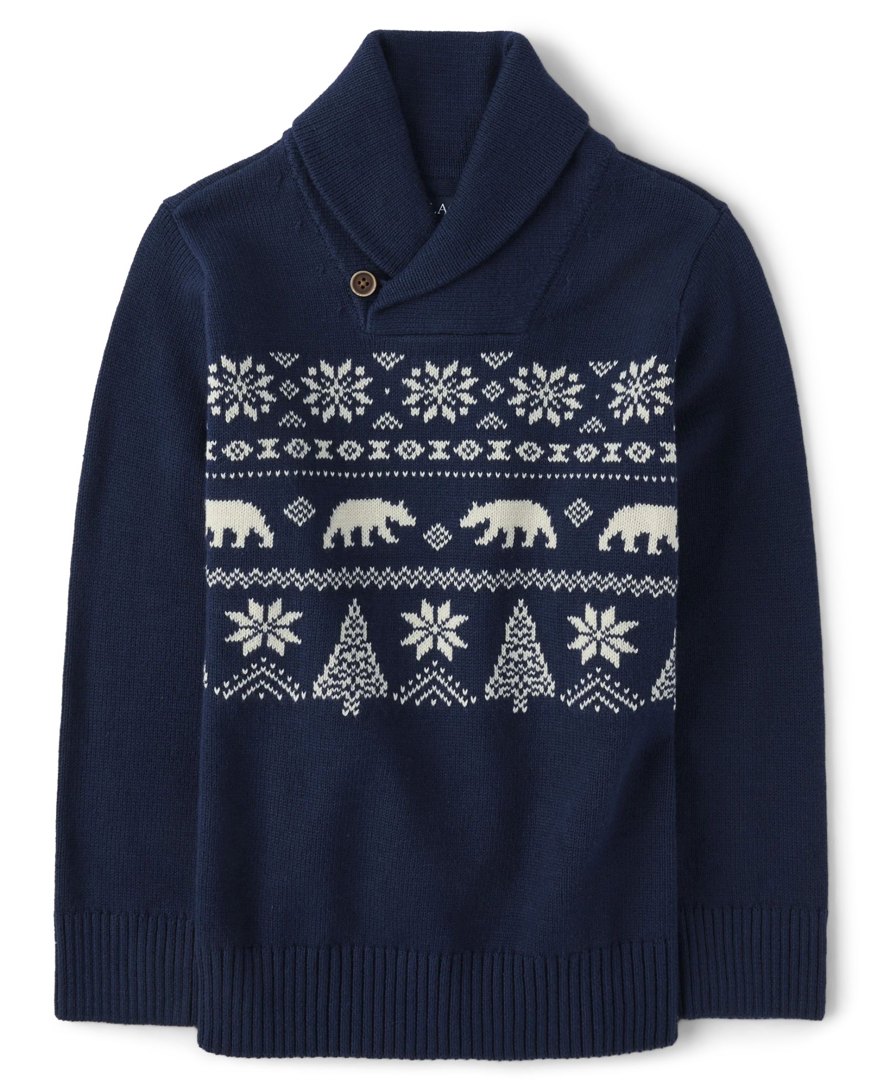 Boys Long Sleeve Polar Bear Fairisle Shawl Sweater | The Children's Place  - TIDAL | The Children's Place