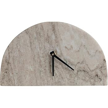 Bloomingville Decorative Half Moon Marble Mantel Clock, Beige and Black | Amazon (US)
