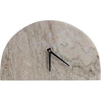 Bloomingville Decorative Half Moon Marble Mantel Clock, Beige and Black | Amazon (US)