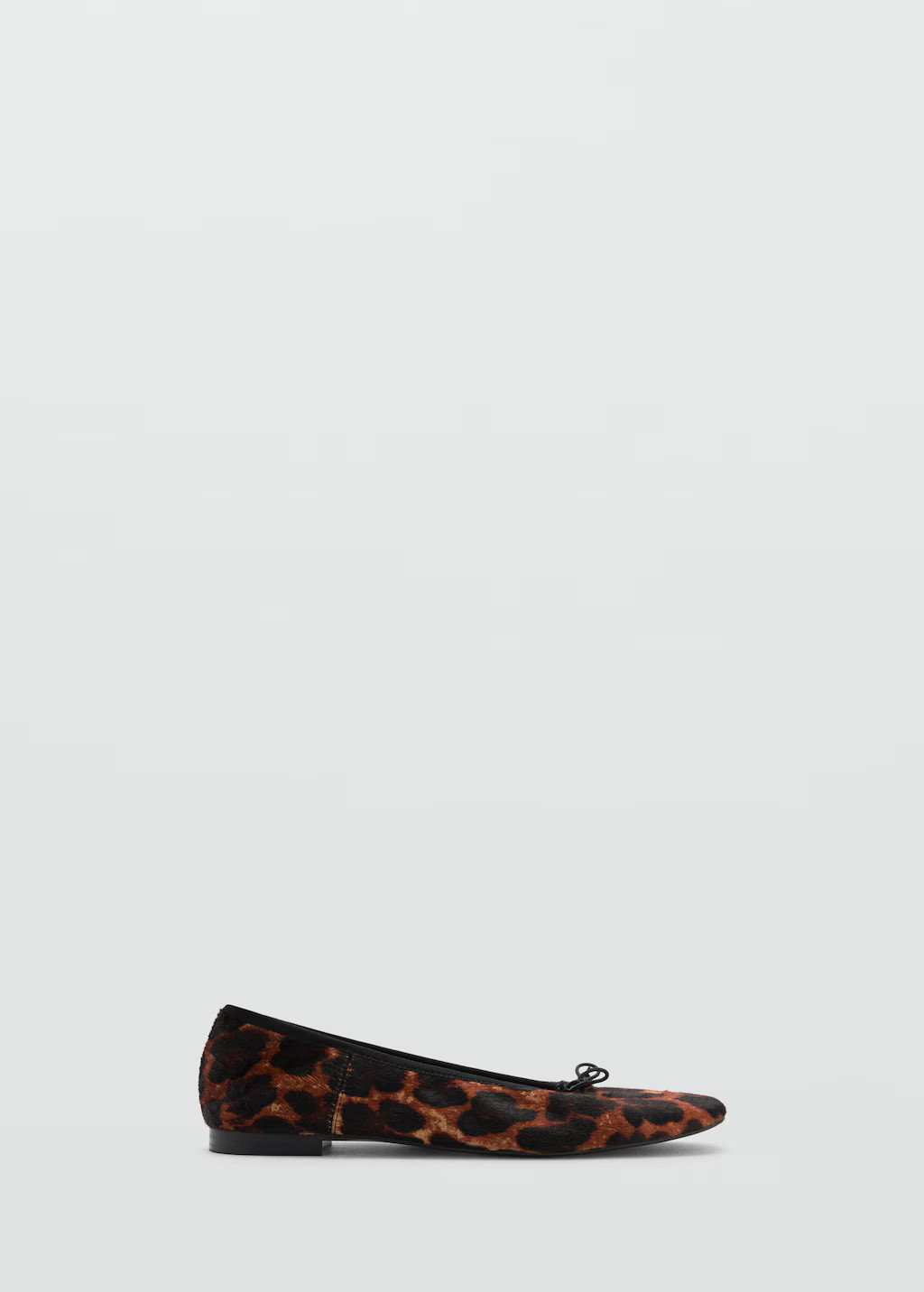 Leather leopard ballerina - Women | MANGO United Kingdom | MANGO (UK)