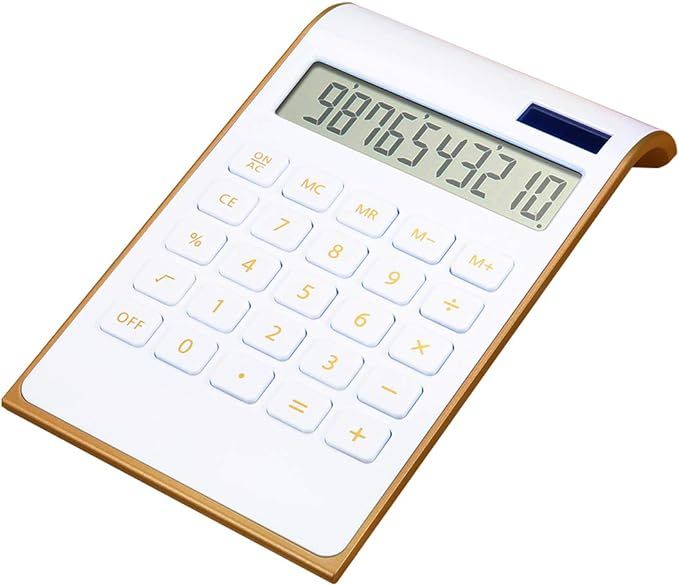 CAVEEN Calculator Ultra Thin Solar Power Calculator for Home Office Desktop Calculator Tilted LCD... | Amazon (US)