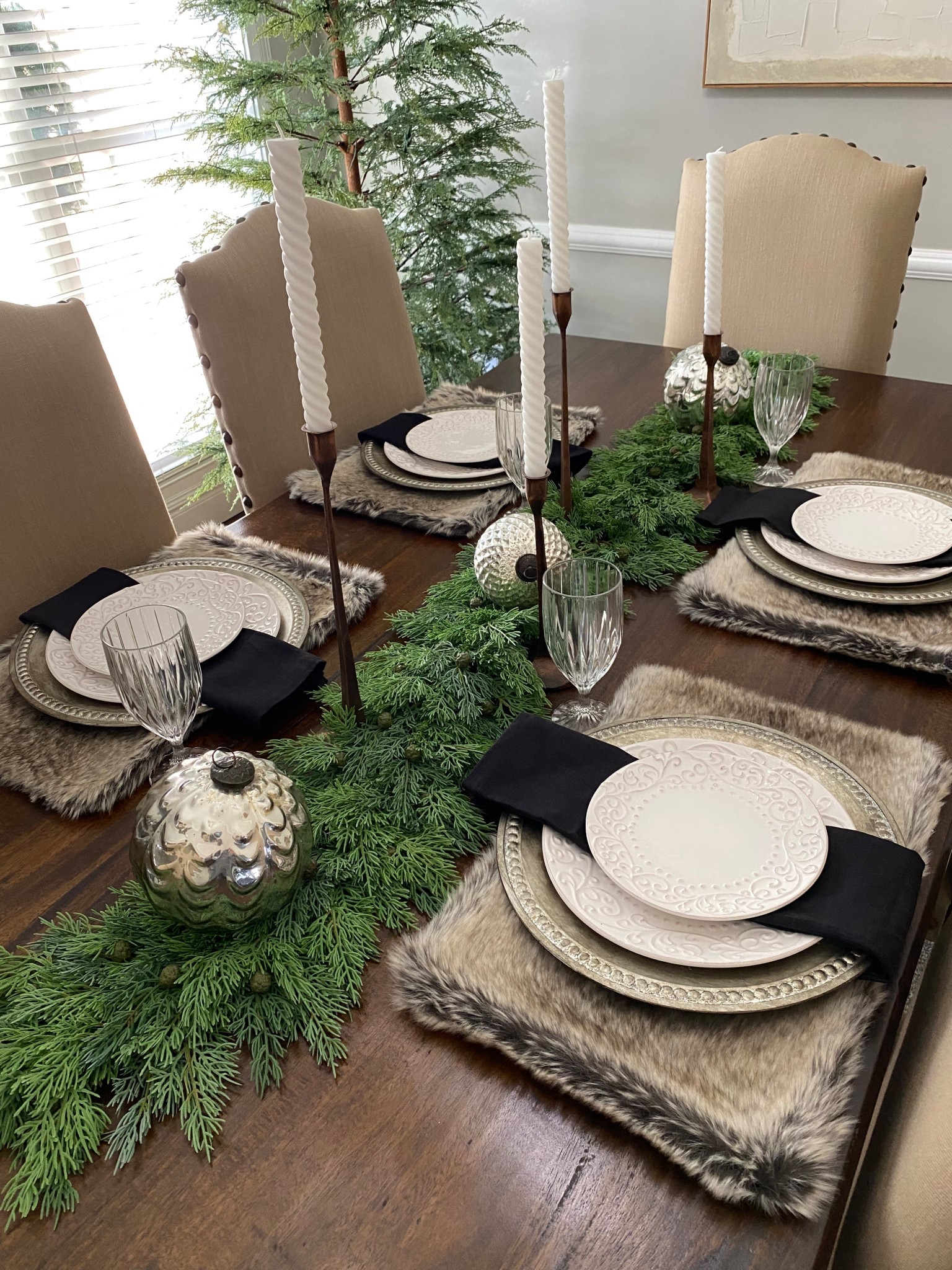 I’ve always loved to create tablescapes. I love creating something simple yet beautiful. I love adding unique unexpected pieces like these faux fur placemats I found years ago at TJ Maxx. Mixing and matching, layering, adding texture and a pop of color is the easiest way to create a welcoming and inviting table that will be guest ready for the holidays! Are you hosting Thanksgiving? 

#LTKHome #LTKSaleAlert #LTKSeasonal