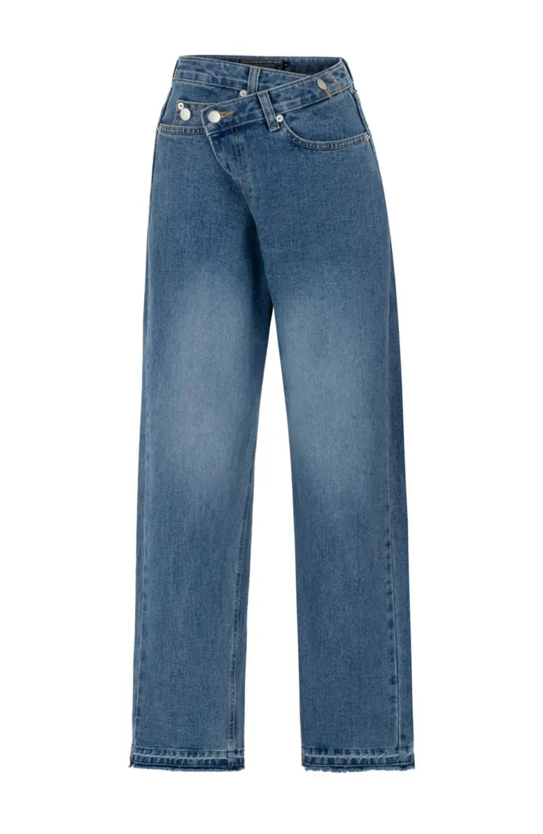 Jeans with Asymmetric Closure | Nordstrom