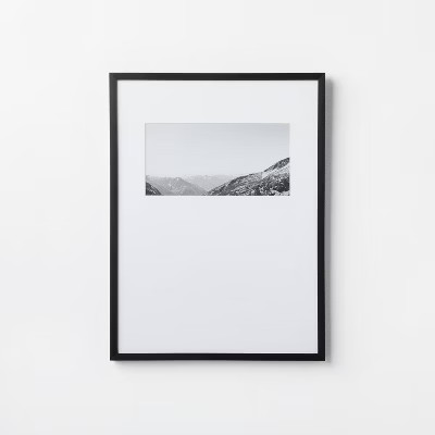 18" x 24" B&W Layered Landscape Weighted Mat Framed Wall Print - Threshold™ designed with Studi... | Target