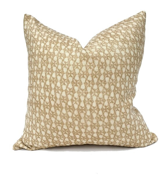 Helena in Fawn Designer hemp throw pillow gold/tan/beige | Etsy | Etsy (US)
