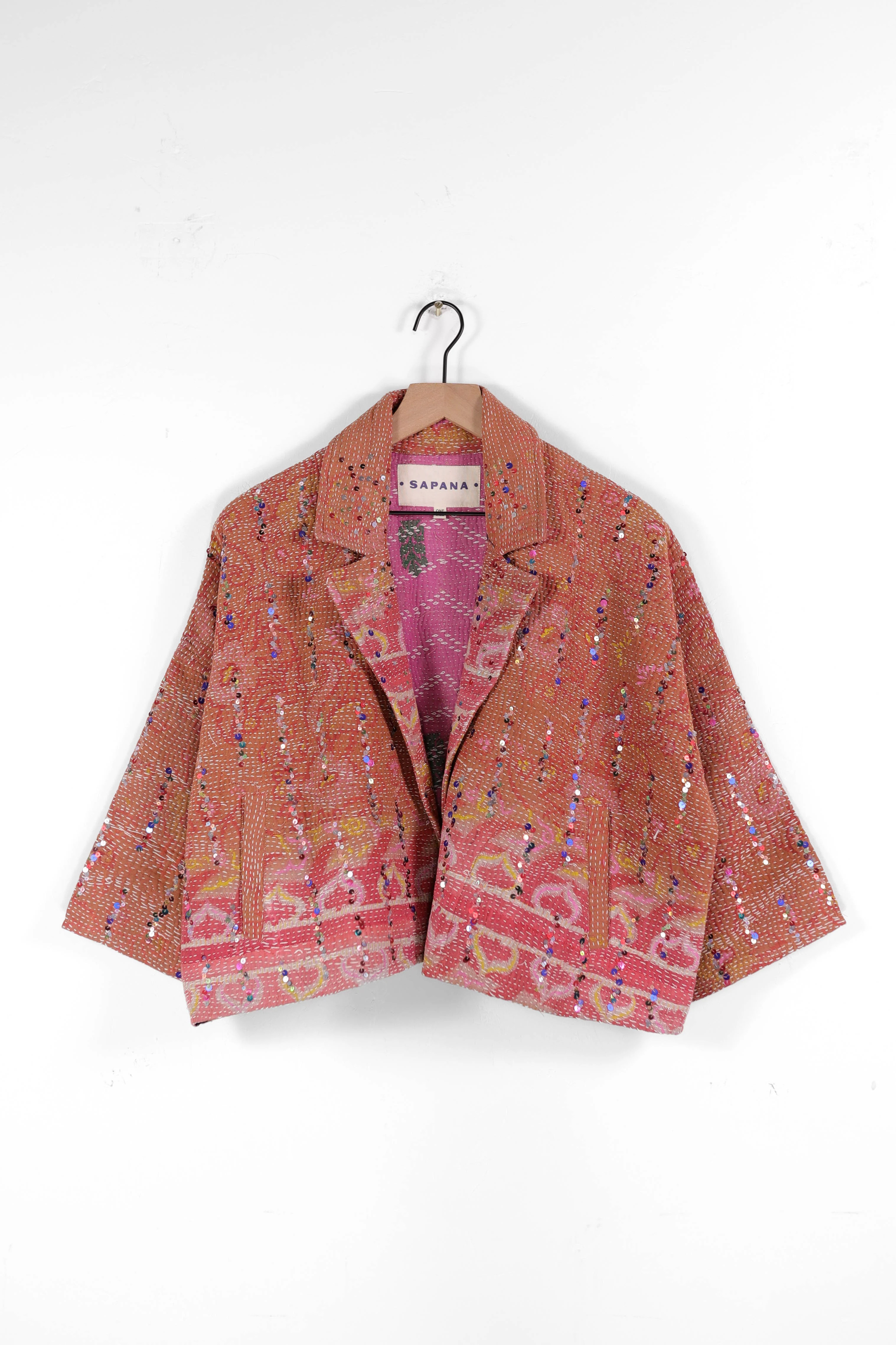 Vintage Kantha Blanket Coat The Round Top Blanket Coat | Sapana