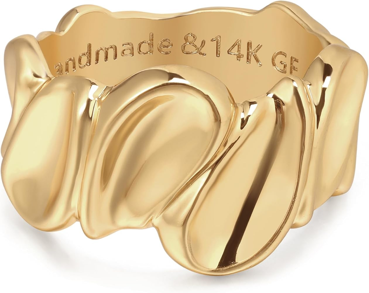 Gold Rings for Women Trendy 14K Gold Plated Dainty Band Stackable Chunky Rings Minimalist Finger ... | Amazon (US)