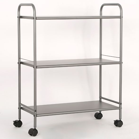 3 Shelf Wide Utility Storage Cart Gray - Room Essentials™ | Target
