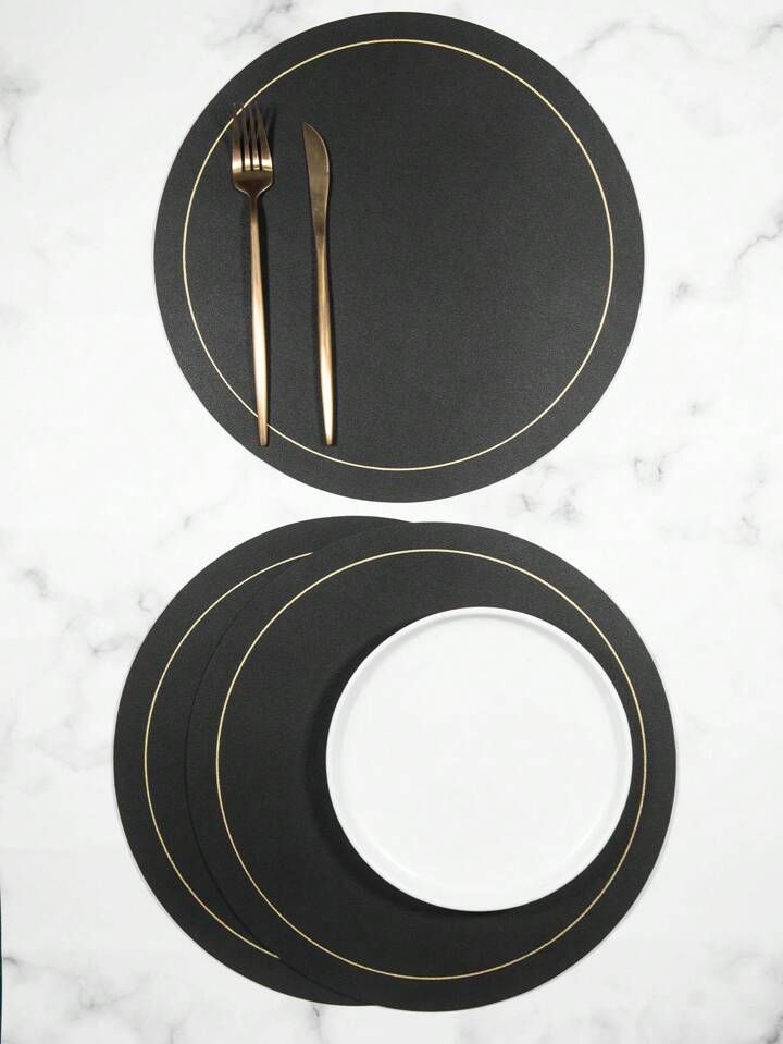1pc Plain PU Placemat | SHEIN