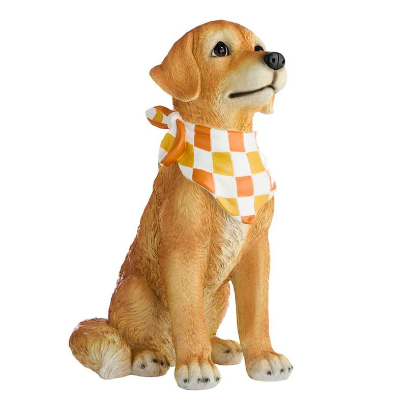 Sitting Dog Wearing Scarf, 17.8" | At Home