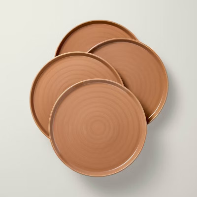 4pk 10" Flared Brim Stoneware Dinner Plate Cosmic Rust - Hearth & Hand™ with Magnolia | Target
