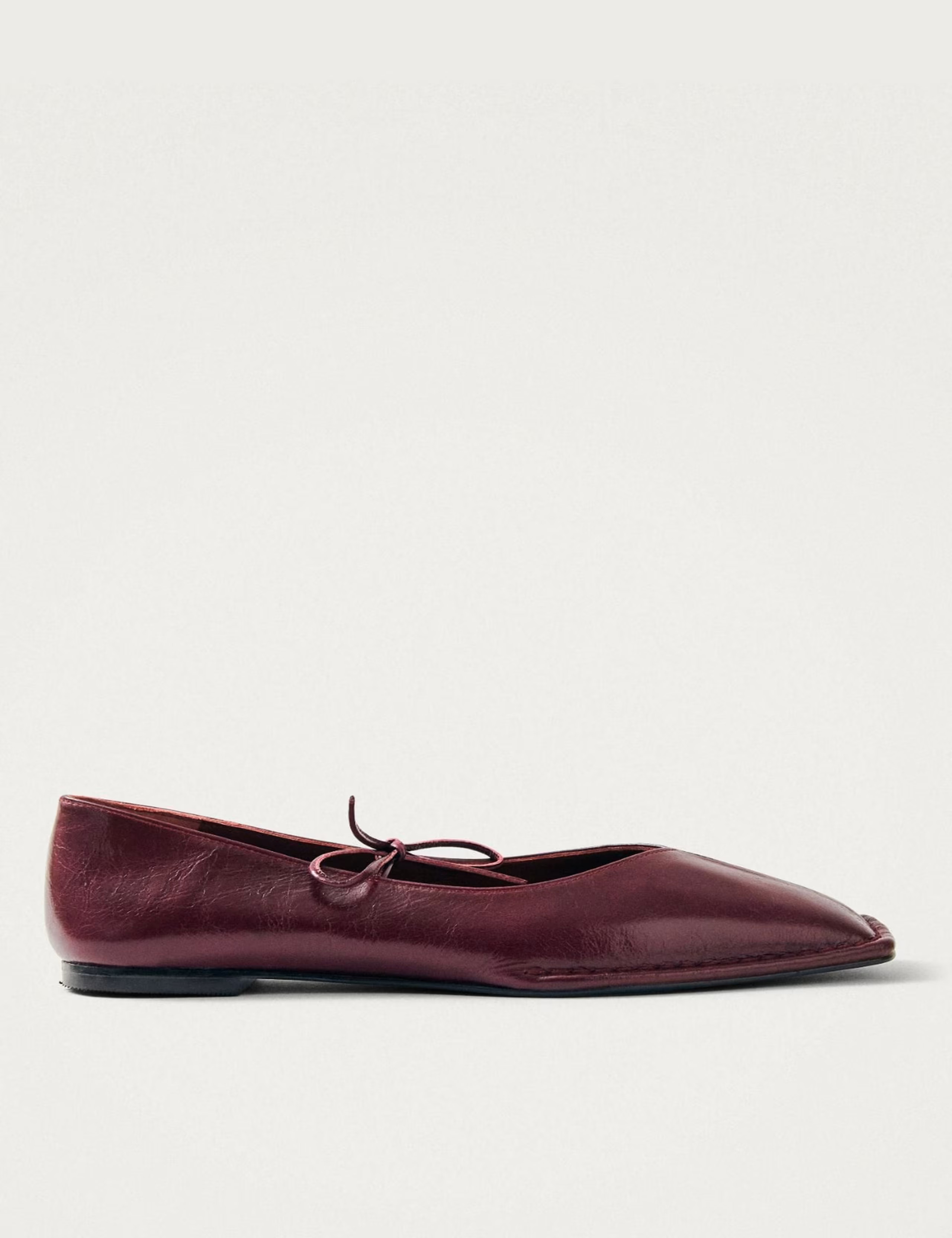 Sway Leather Bow Square Toe Ballet Pumps | Alohas | M&S | Marks & Spencer (UK)