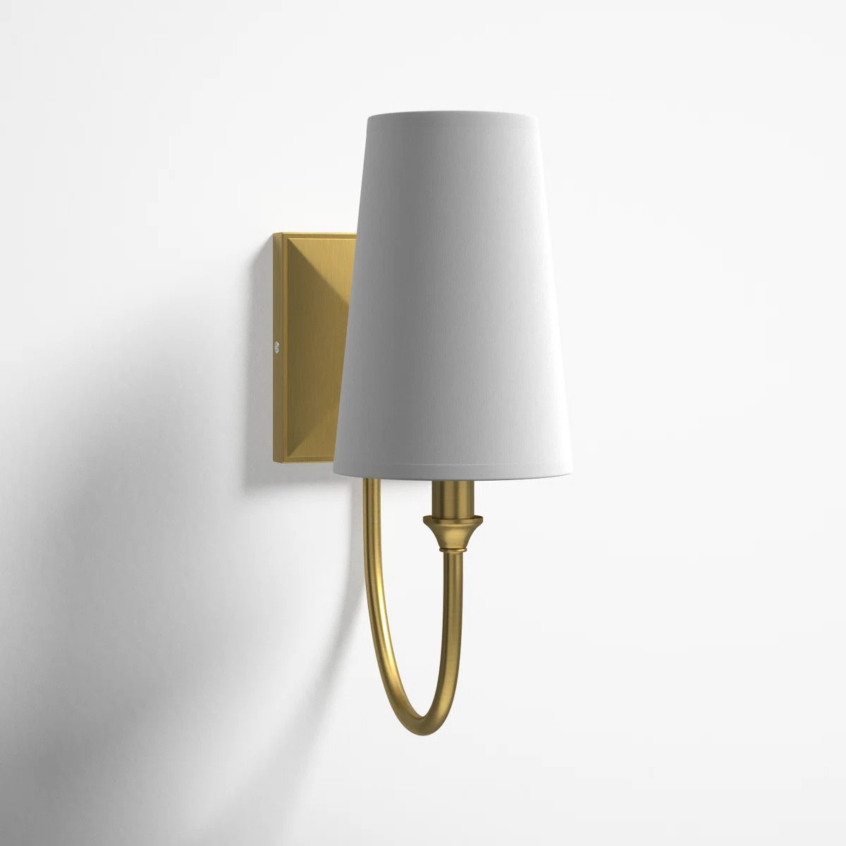 Alata 1 - Light Dimmable Armed Sconce in Warm Brass | Wayfair North America