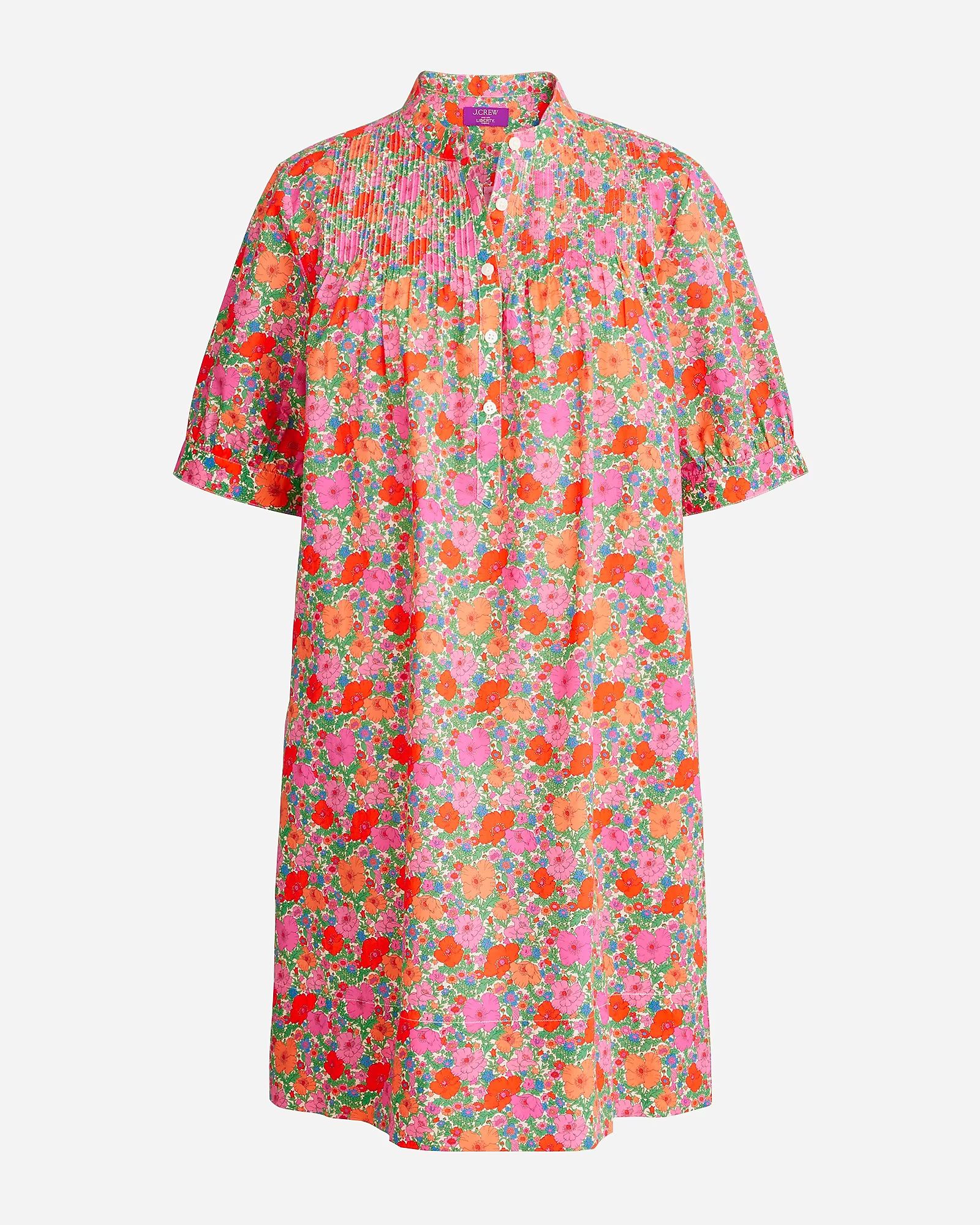 Short-sleeve mini shirtdress in Liberty® Meadow Song fabric | J.Crew US