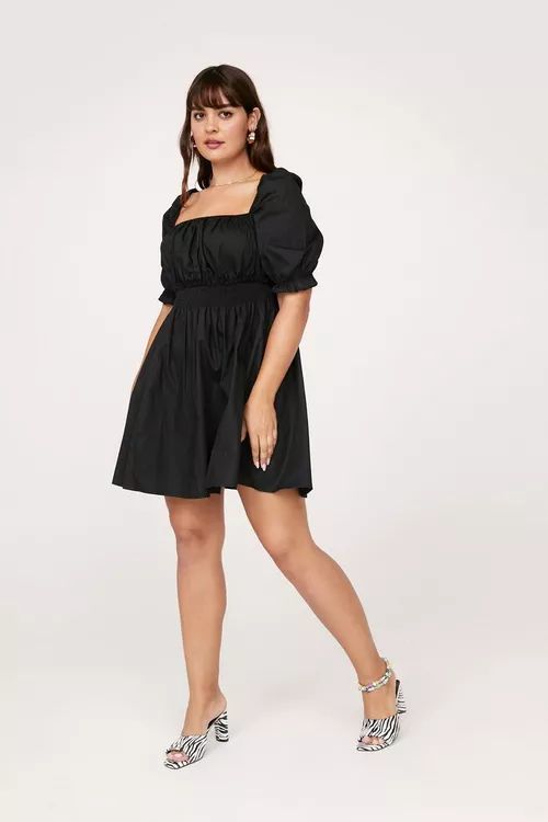 Plus Size Poplin Puff Sleeve Mini Dress | Nasty Gal (US)