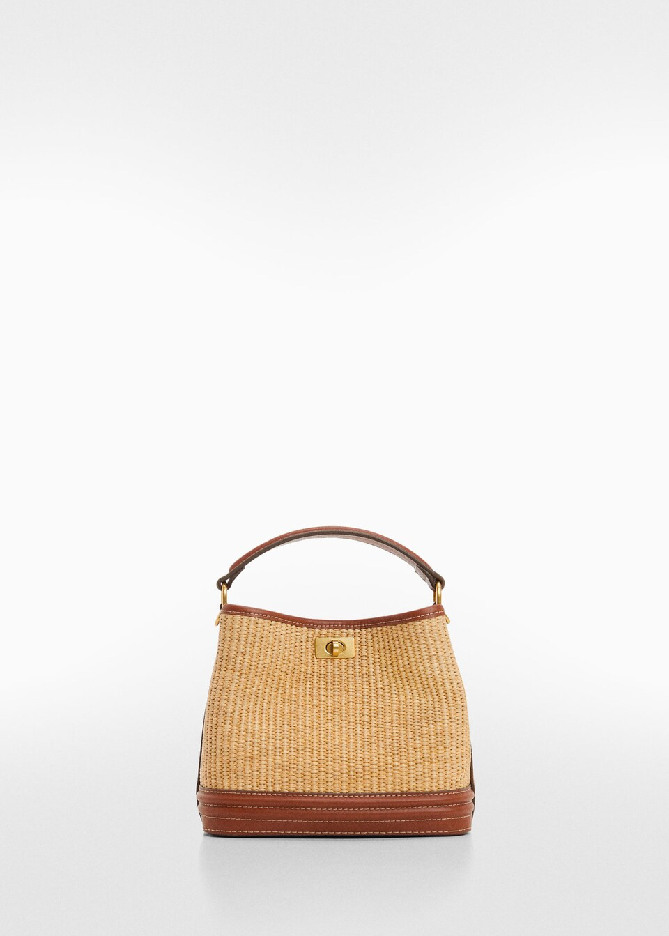 Raffia-effect bucket bag | MANGO (US)