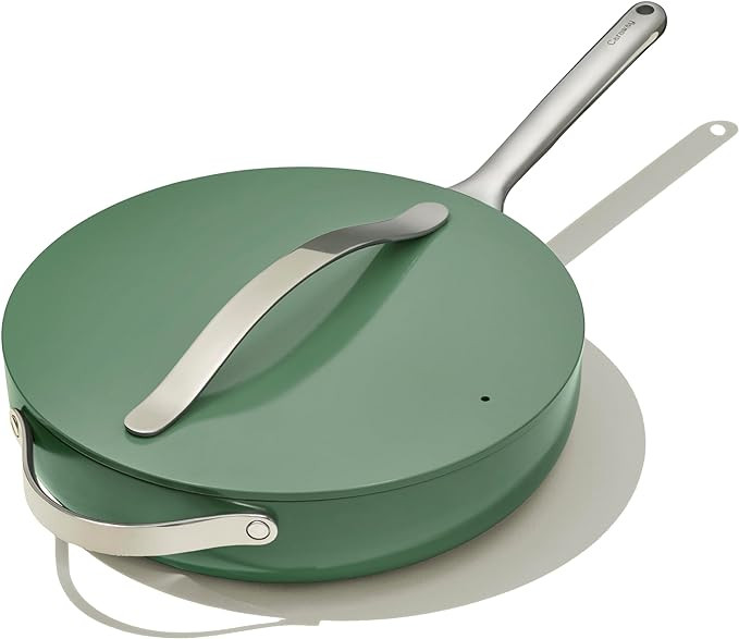 Caraway Nonstick Ceramic Sauté Pan with Lid (4.5 qt, 11.8") - Non Toxic, PTFE & PFOA Free - Oven... | Amazon (US)