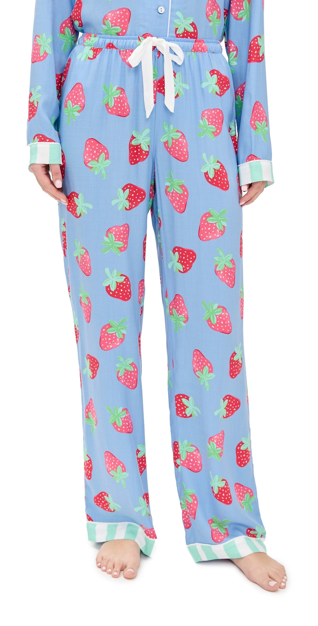 PJ Salvage Strawberry Pajama Pants Bright Blue M | Shopbop