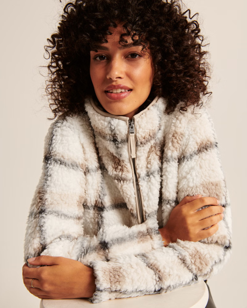 Sherpa Half-Zip Elevated Trim Sweatshirt | Abercrombie & Fitch (US)