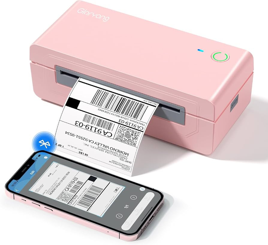 Bluetooth Thermal Shipping Label Printer, 4X6 Inkless Label Machine for iOS, Android, Laptop, Wir... | Amazon (US)