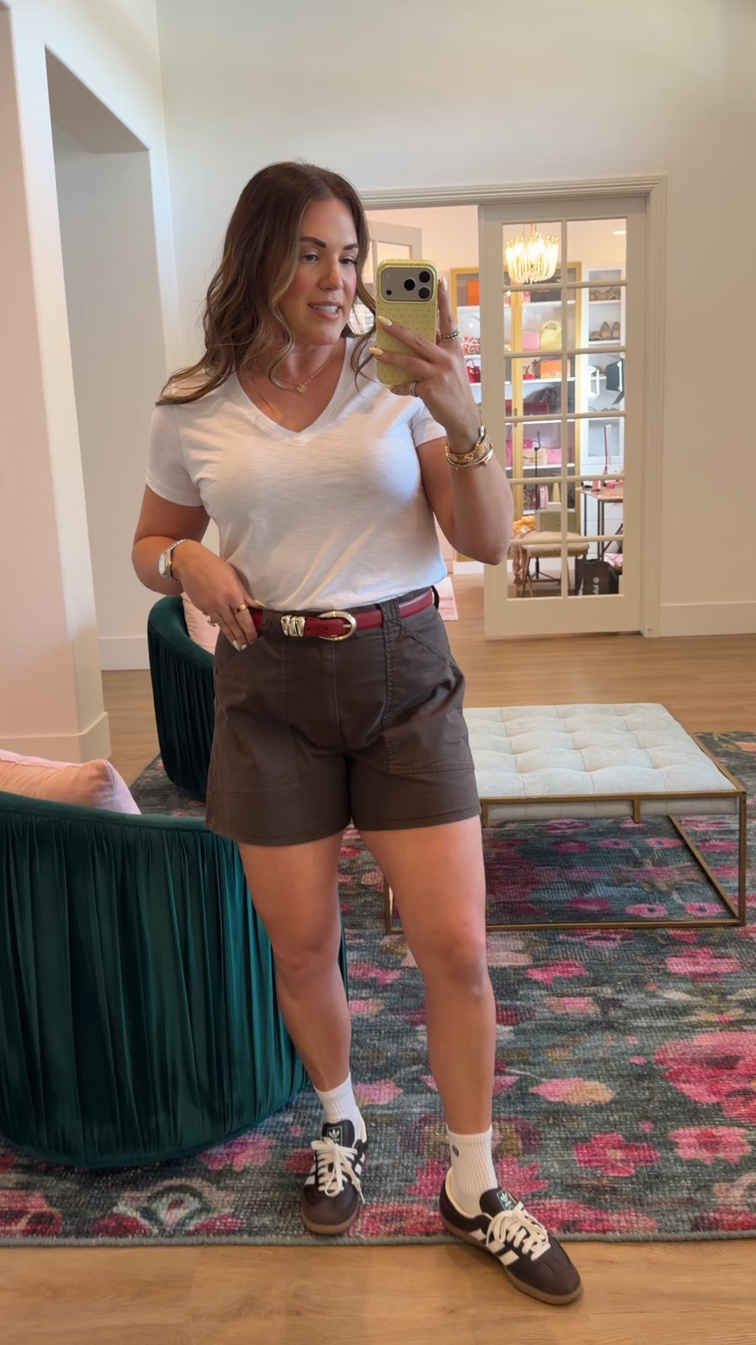 curvy midsize casual summer outfit! wearing size large in white tee and size 30 in brown utility shorts. could size down in shorts! outfit is 20% off with code LTK20

#LTKxMadewell #LTKSeasonal #LTKMidsize