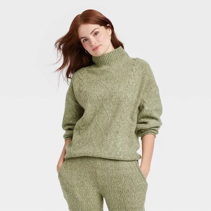 Women's Mock Turtleneck Tunic Leisure Pullover Sweater - Universal Thread™ | Target