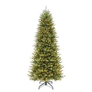 Puleo International 7.5 ft. Pre-Lit Slim Fraser Fir Artificial Christmas Tree with 500 Clear Ligh... | The Home Depot
