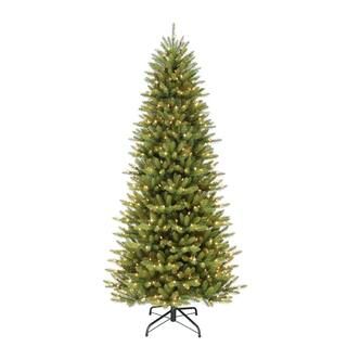 Puleo International 7.5 ft. Pre-Lit Slim Fraser Fir Artificial Christmas Tree with 500 Clear Ligh... | The Home Depot