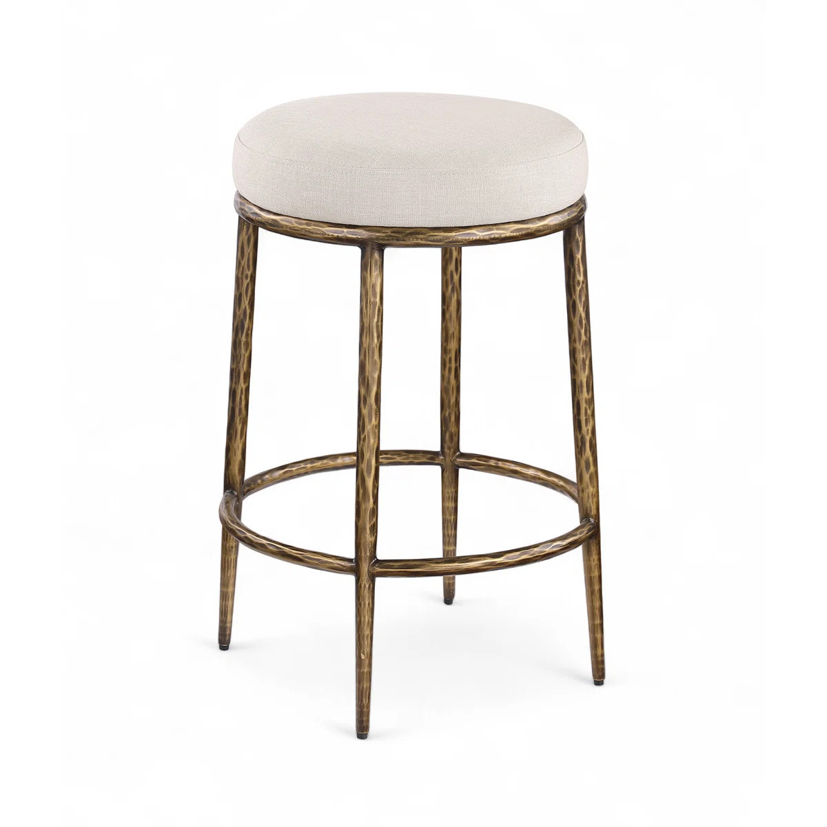 Ferro Hessle Linen Textured Performance Fabric Upholstered Counter Stool | Wayfair North America
