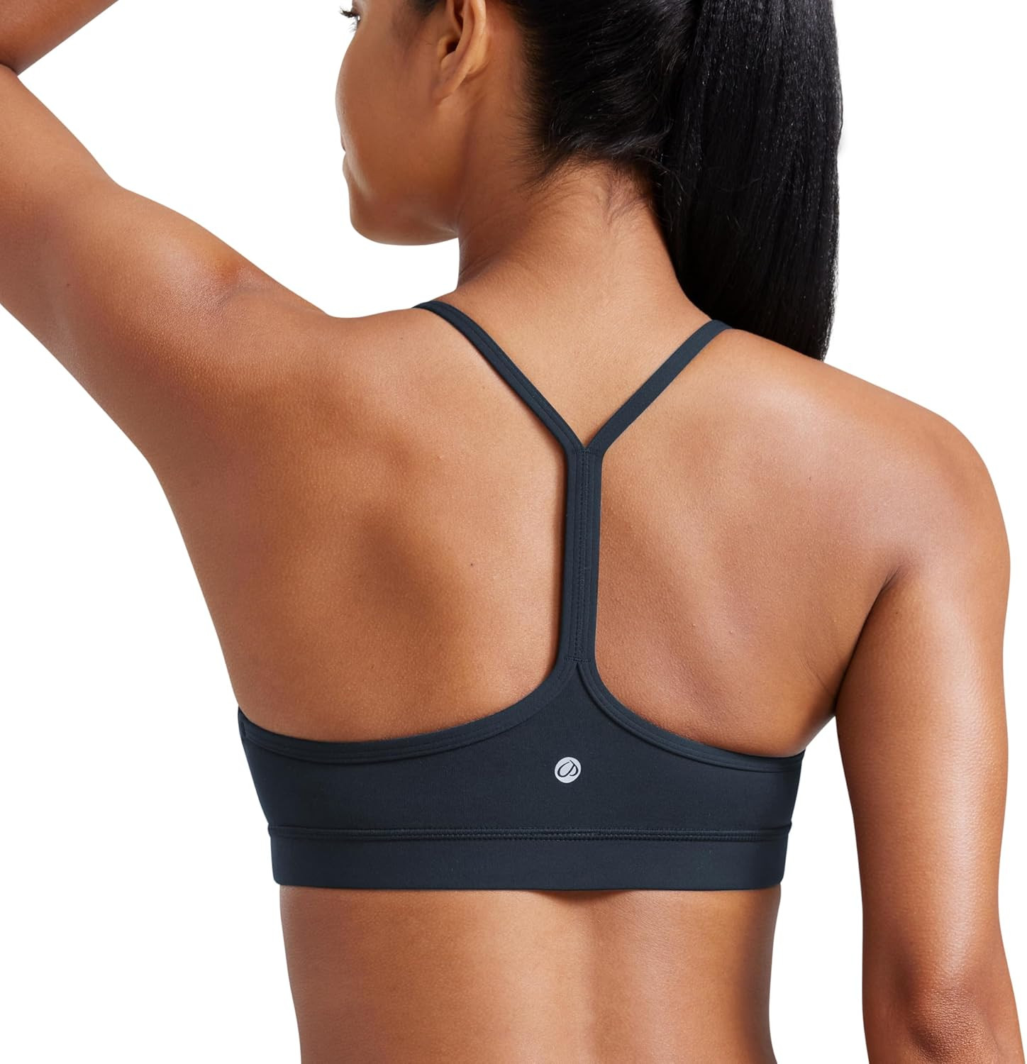 CRZ YOGA Butterluxe Y Back Sports Bras for Women - Padded Racerback Low Impact Spaghetti Thin Strap Workout Yoga Top True Navy Small | Amazon (US)