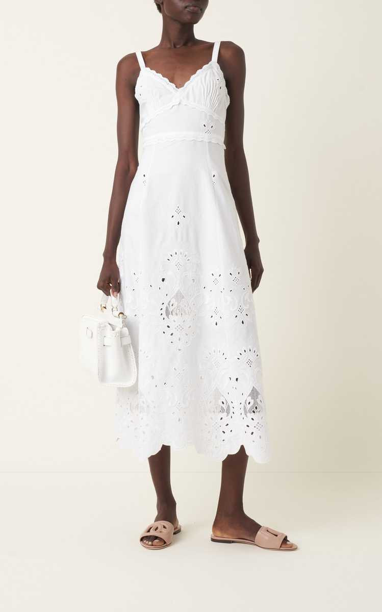 Broderie Anglaise Cotton-Blend Midi Dress | Moda Operandi (Global)