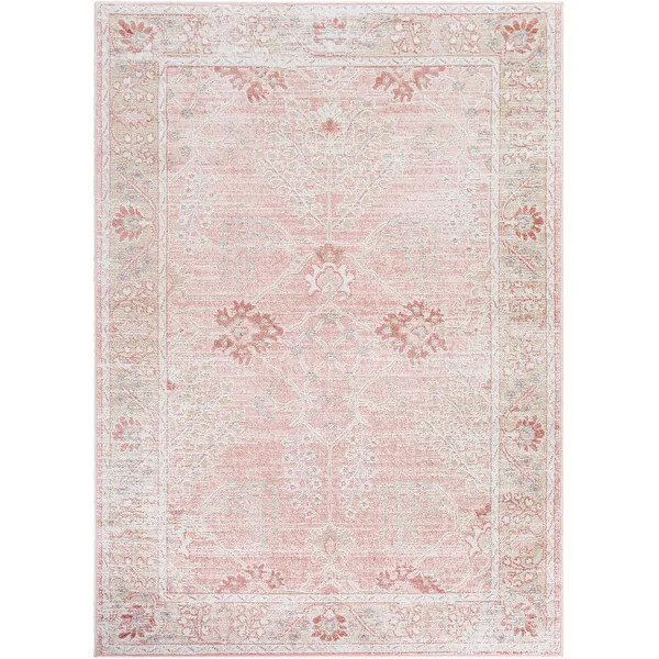 Livabliss Charlette Classic Vintage Area Rug - 7'9" x 9'6" - Blush | Bed Bath & Beyond